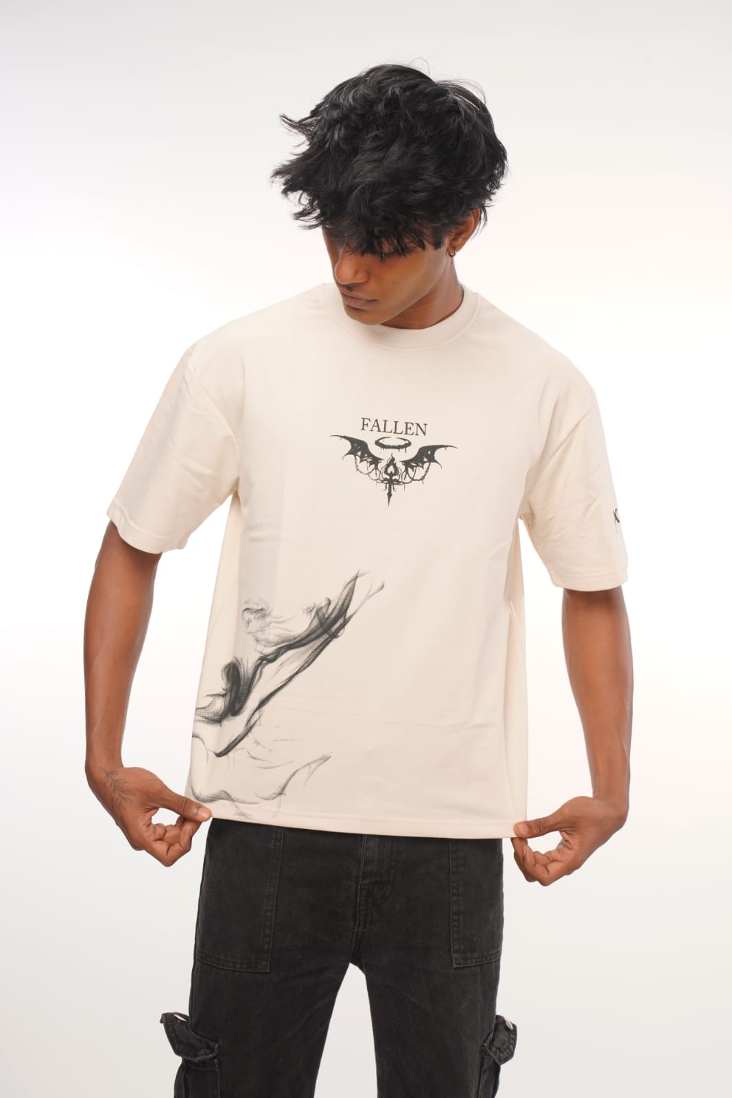 Wings of Silence – Crop Oversized Tee