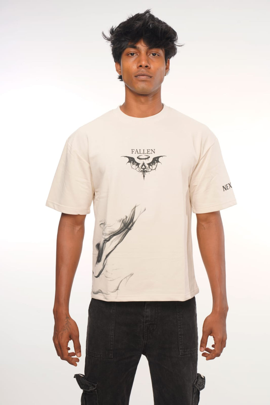 Wings of Silence – Crop Oversized Tee