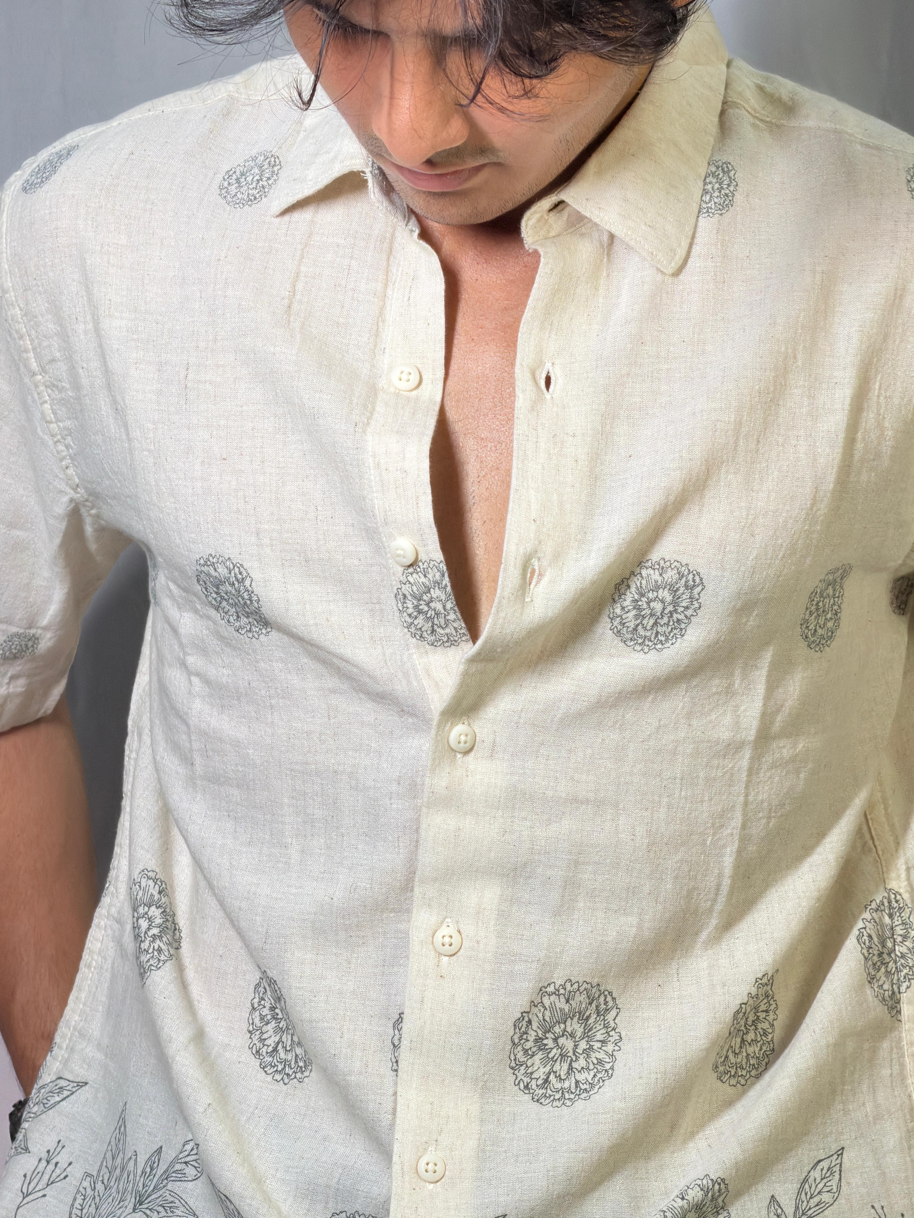 Classic Floral Linen Shirt